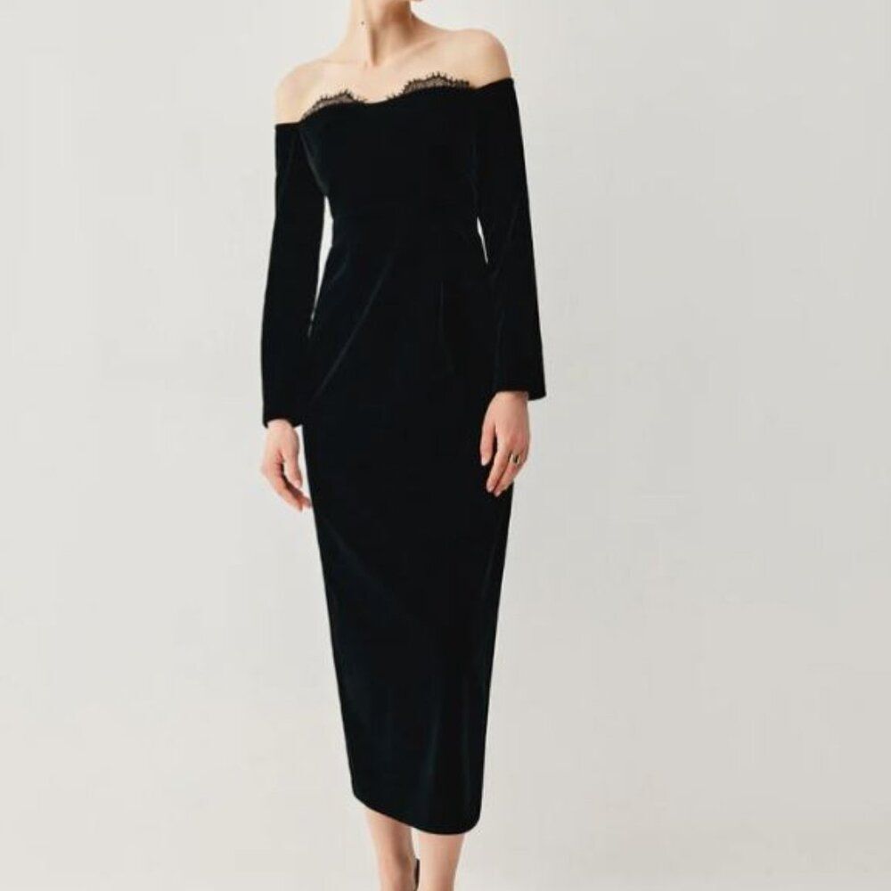 Commense Black Strapless Dress